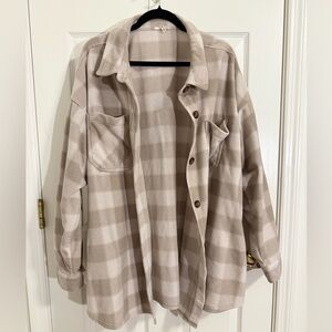 Maurices Beige Shacket Oversized Fit